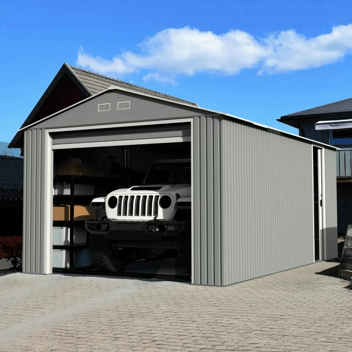 ECO Steel Garden Shed 10x12 Anthracite Grey - Image 1