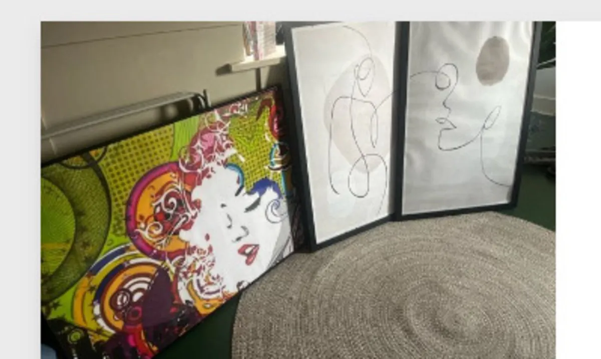 3 large framed prints
