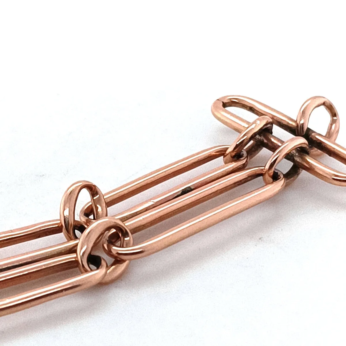 Antique Rose Gold Double Paperclip Bracelet - Image 1