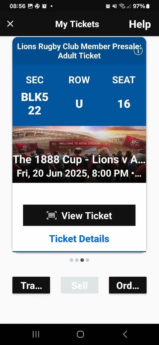Lions Ticket reduced price - Image 1