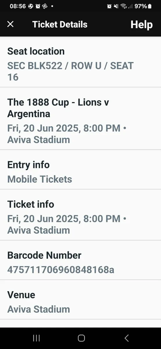 Lions Ticket reduced price - Image 2
