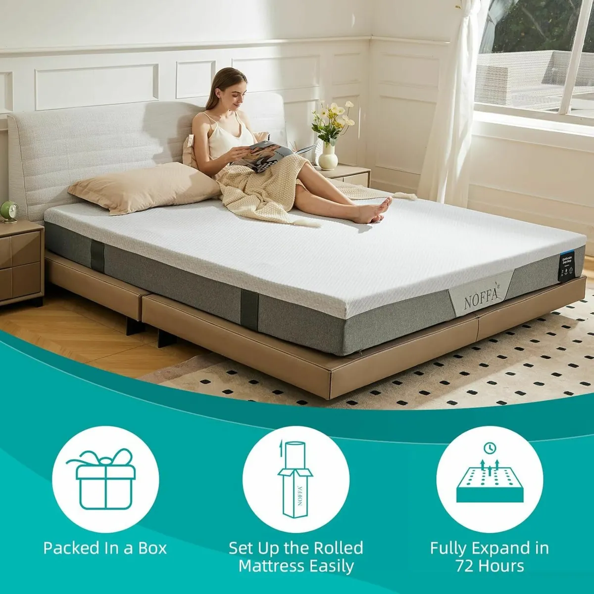 Double Memory Foam Mattress Breathable135x190x20cm - Image 4