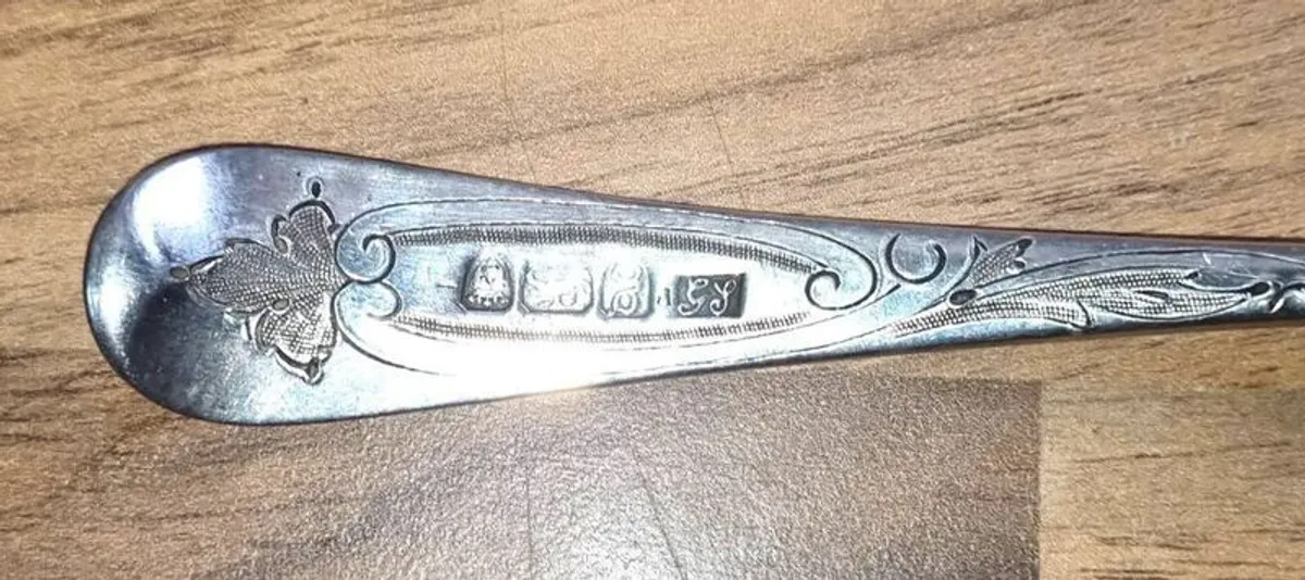 Amazing Detail, Dated 1782, by George Smith (II), Solid Silver Berry Spoon - Image 4