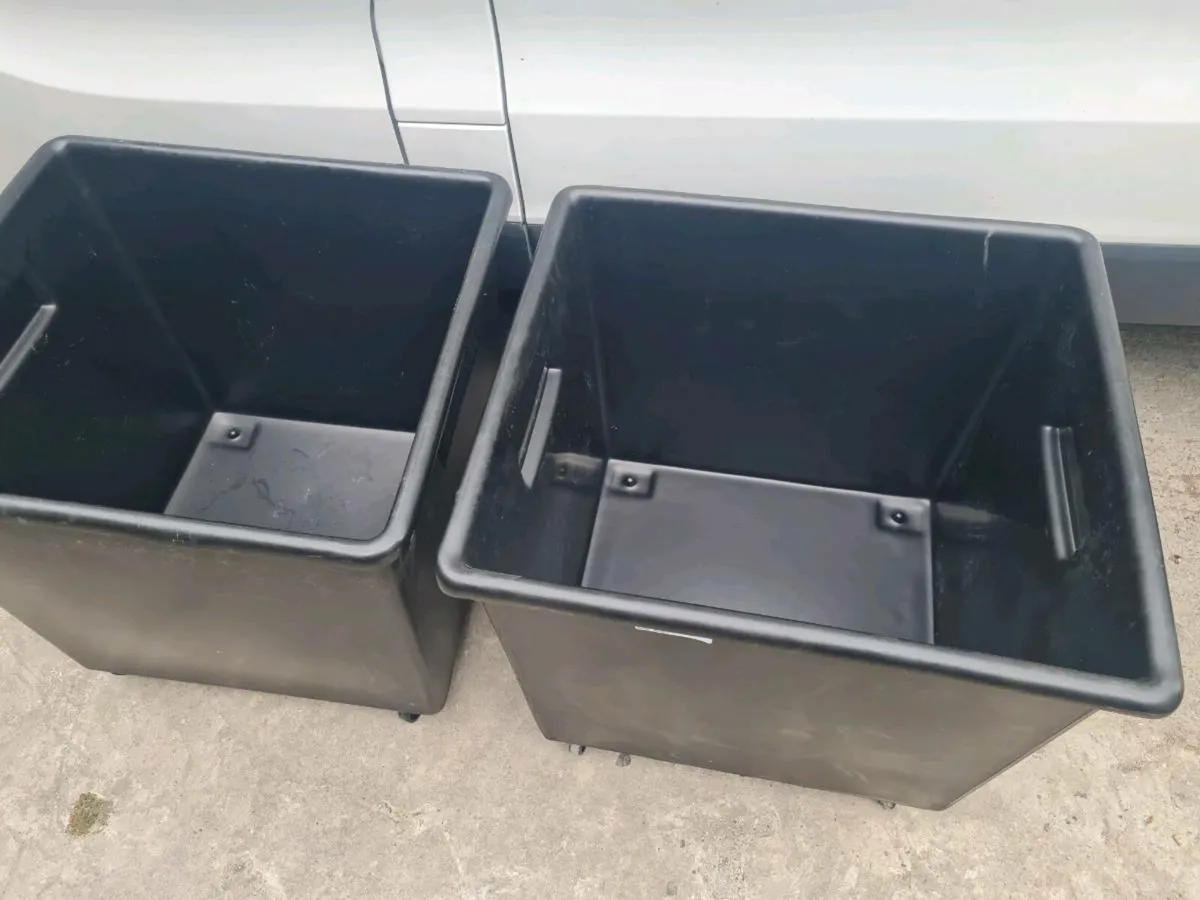 Near New Black Bottle Bins / Trolleys x2 - Image 2