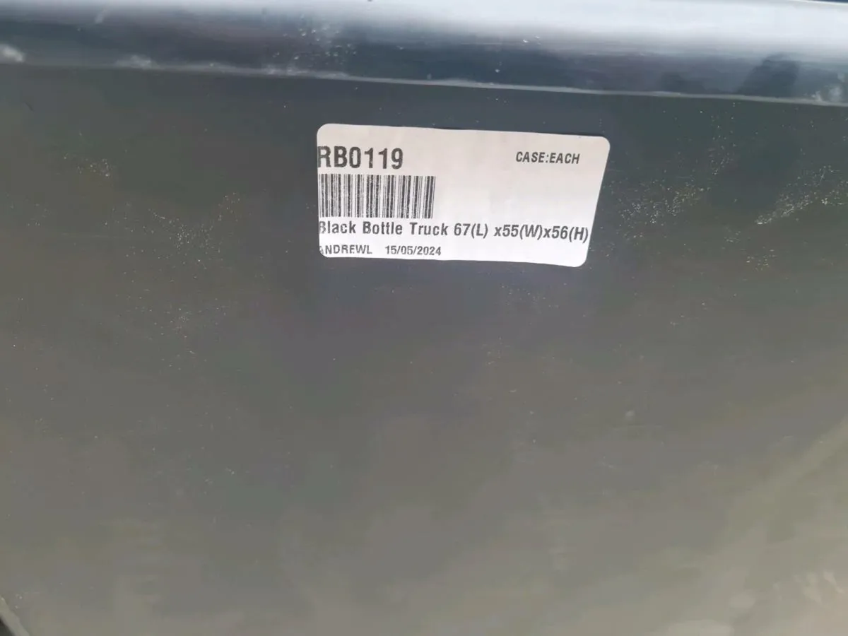 Near New Black Bottle Bins / Trolleys x2 - Image 3