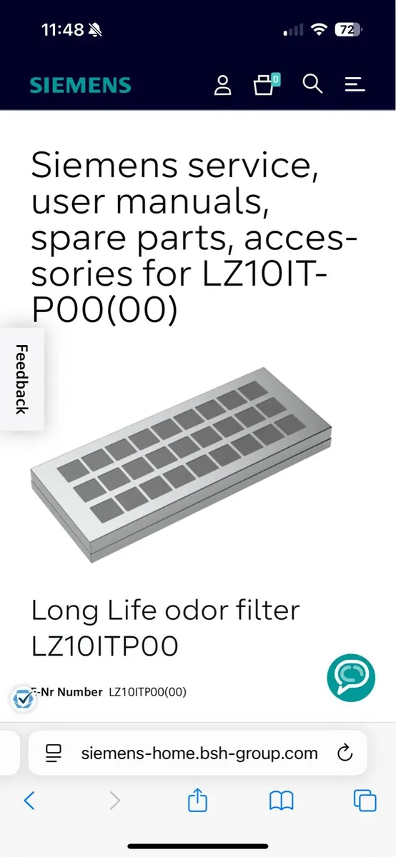 Siemens long life carbon filter - Image 1