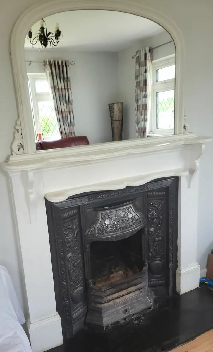 Fireplace Insert with timber surround & mirror - Image 1