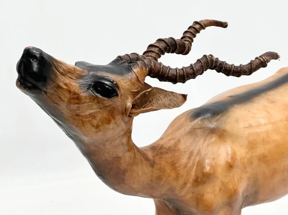 Fine Large Vintage Leather Antelope - Image 4