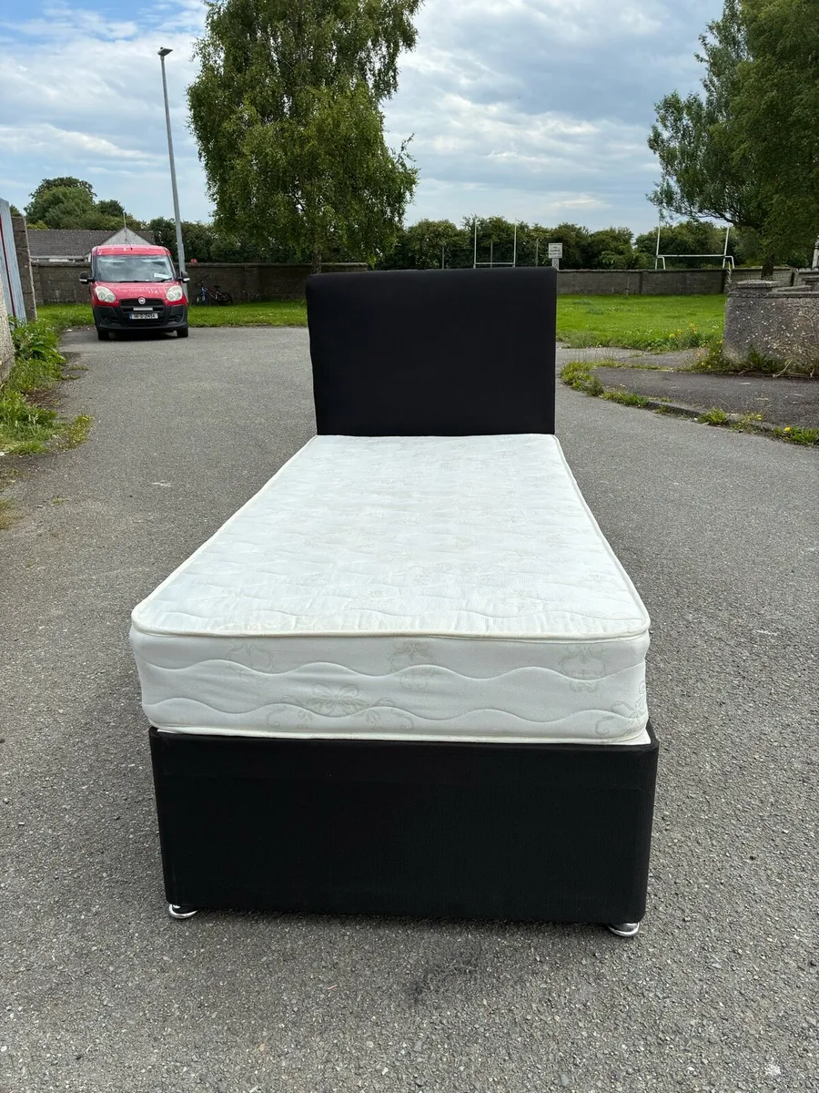 Black Single Bed with Mattress - Image 2