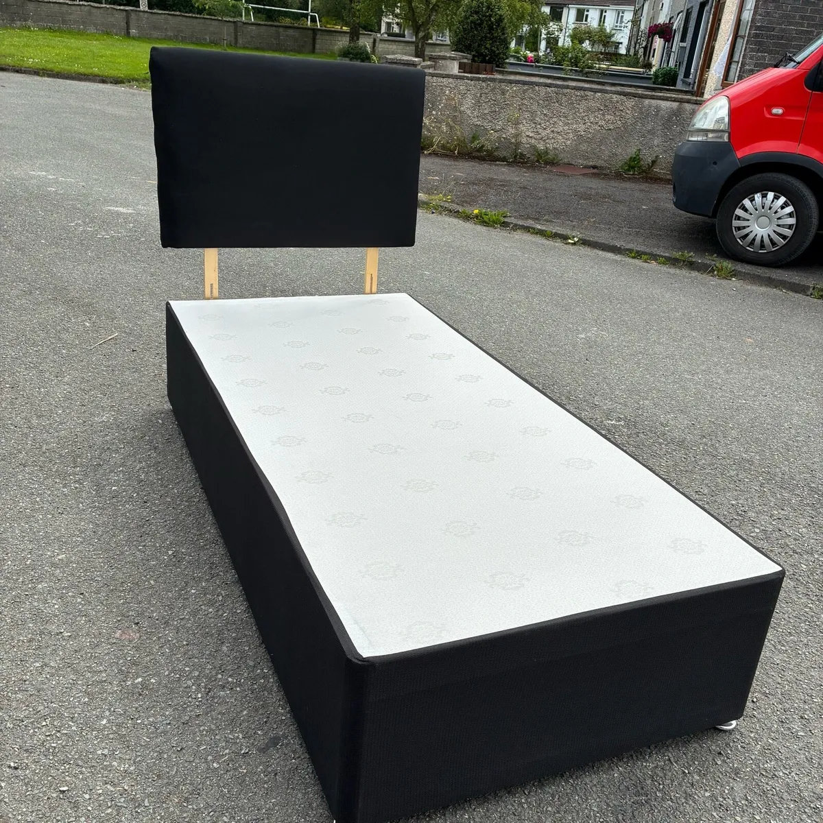 Black Single Bed with Mattress - Image 3