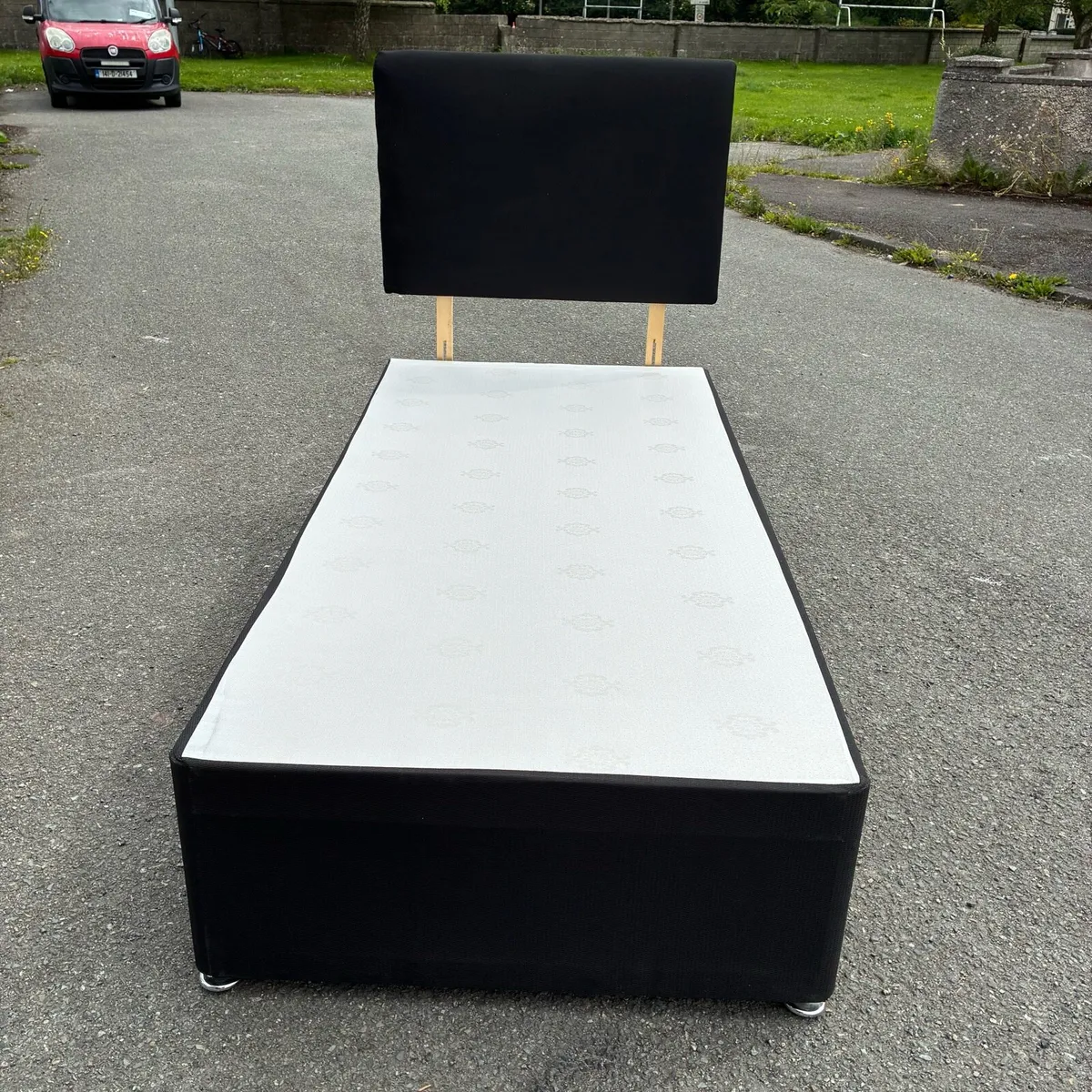 Black Single Bed with Mattress - Image 4