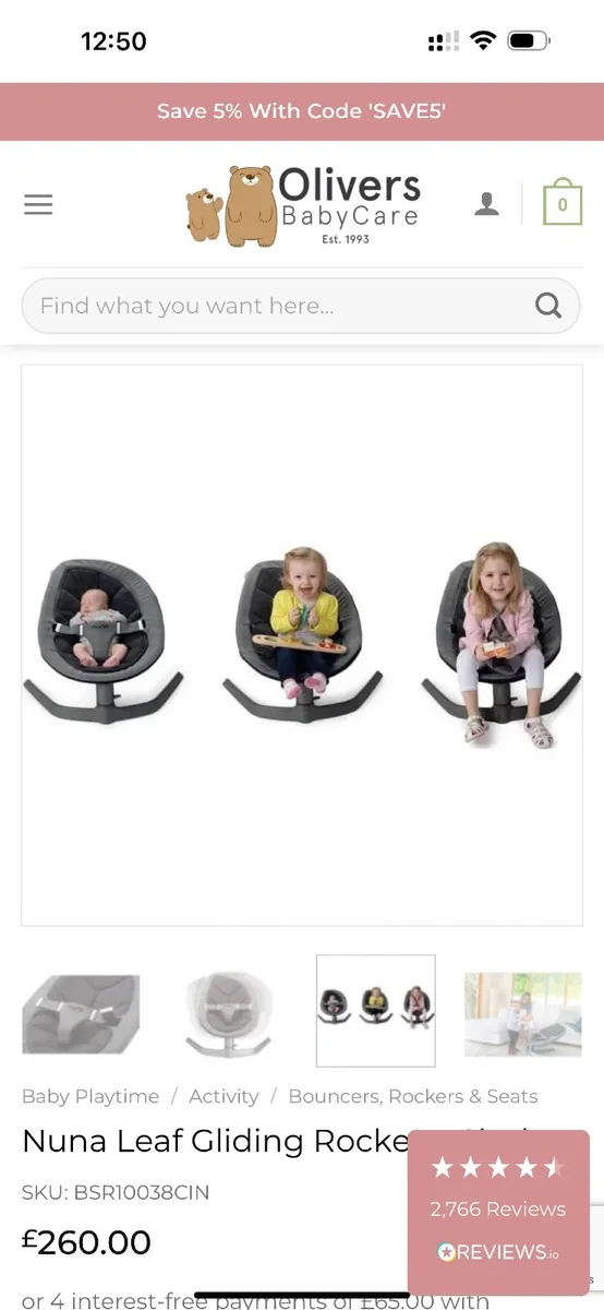 Nuna Leaf Gliding Rocker - Cinder - Image 2