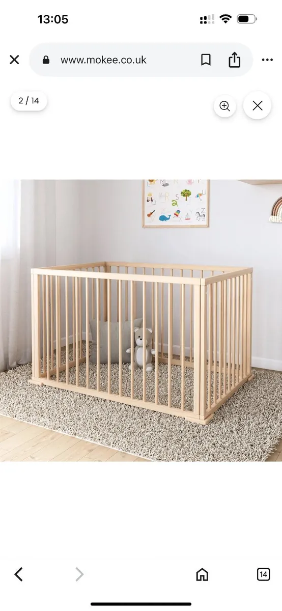 Mokee Foldable Play Pen - Stone Teal - Image 1