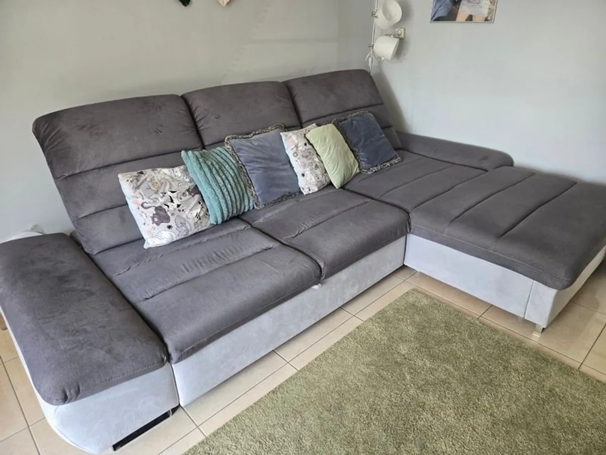 Corner sofa bed grey - Image 1