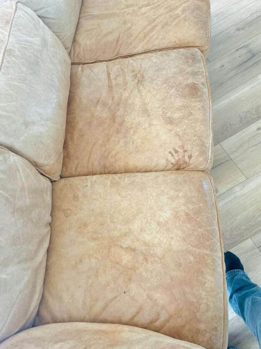Brown Aniline Leather Couch - Image 2