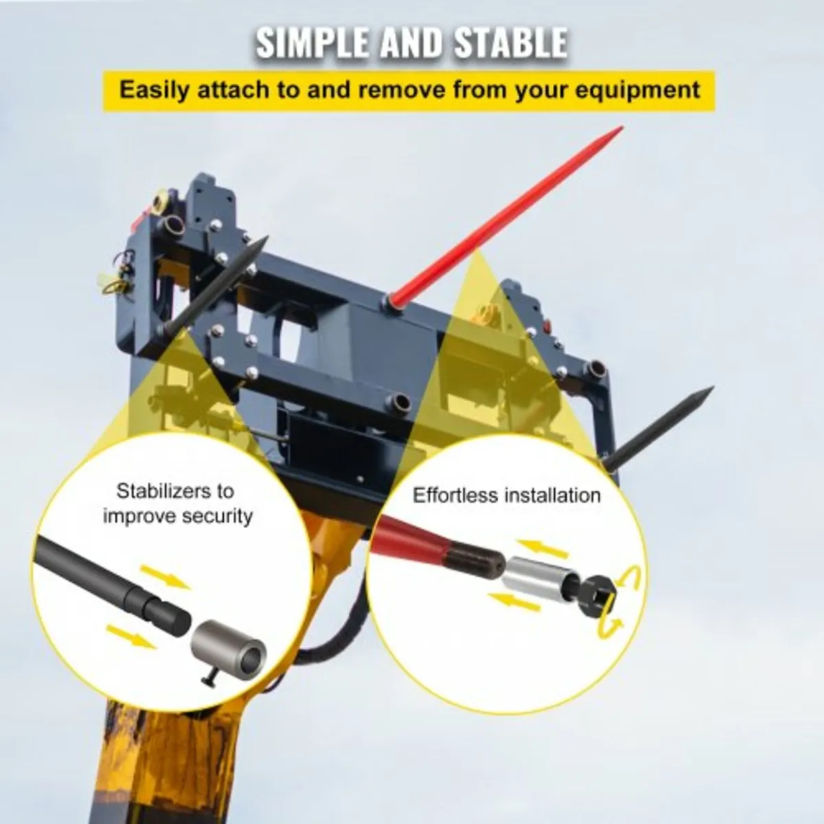 Hay Spear 49" Bale Spear 3000 lbs Capacity, Bale S - Image 2