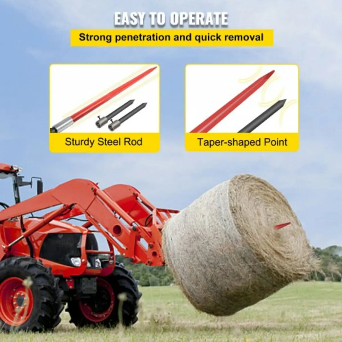 Hay Spear 49" Bale Spear 3000 lbs Capacity, Bale S - Image 3