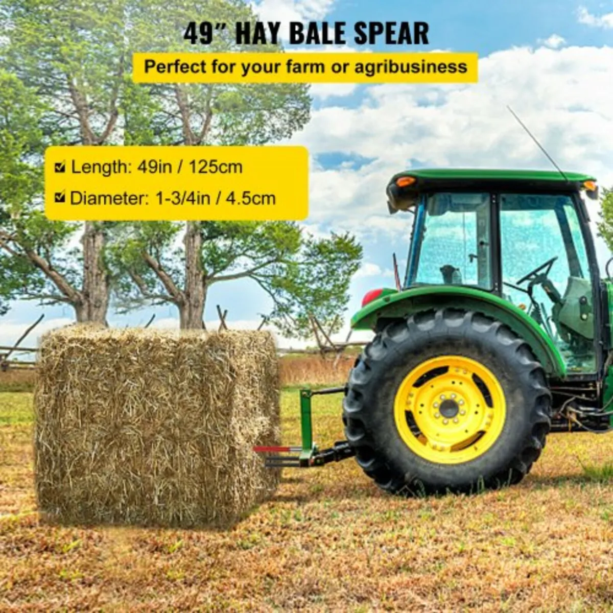 Hay Spear 49" Bale Spear 3000 lbs Capacity, Bale S - Image 4