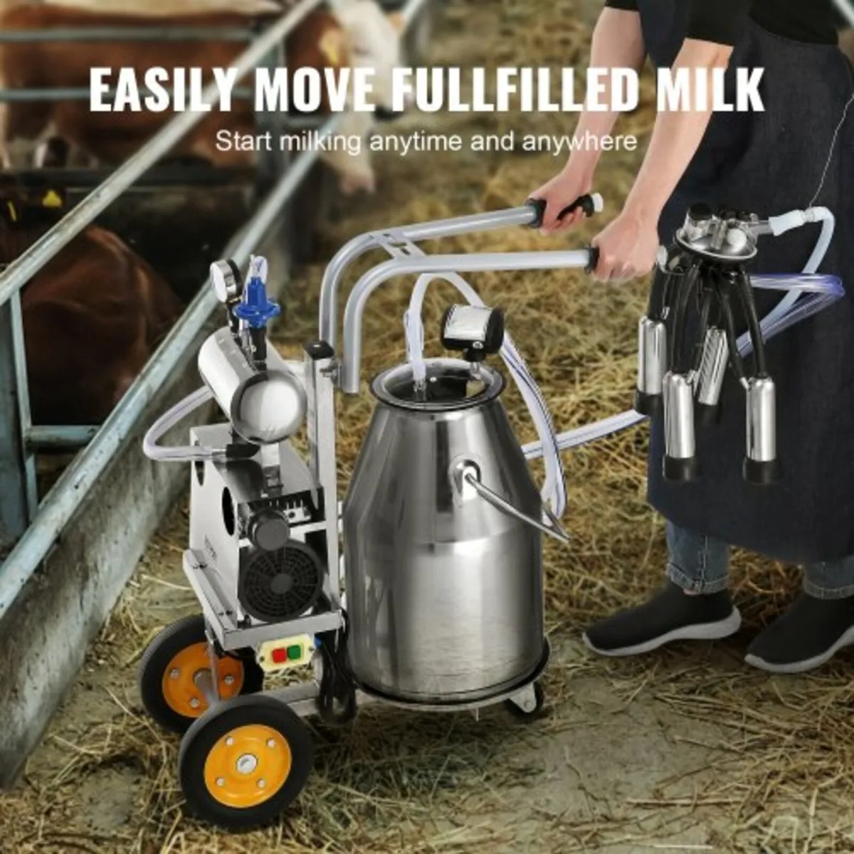 Electric Cow Milking Machine Milking Equipment 25L - Image 2