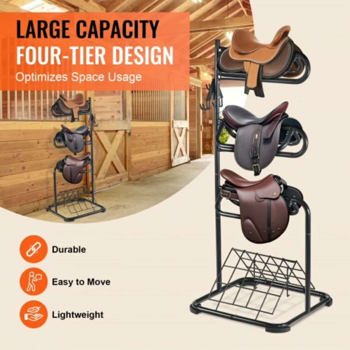 Freestanding Saddle Stand 3 Tiers English and West - Image 3