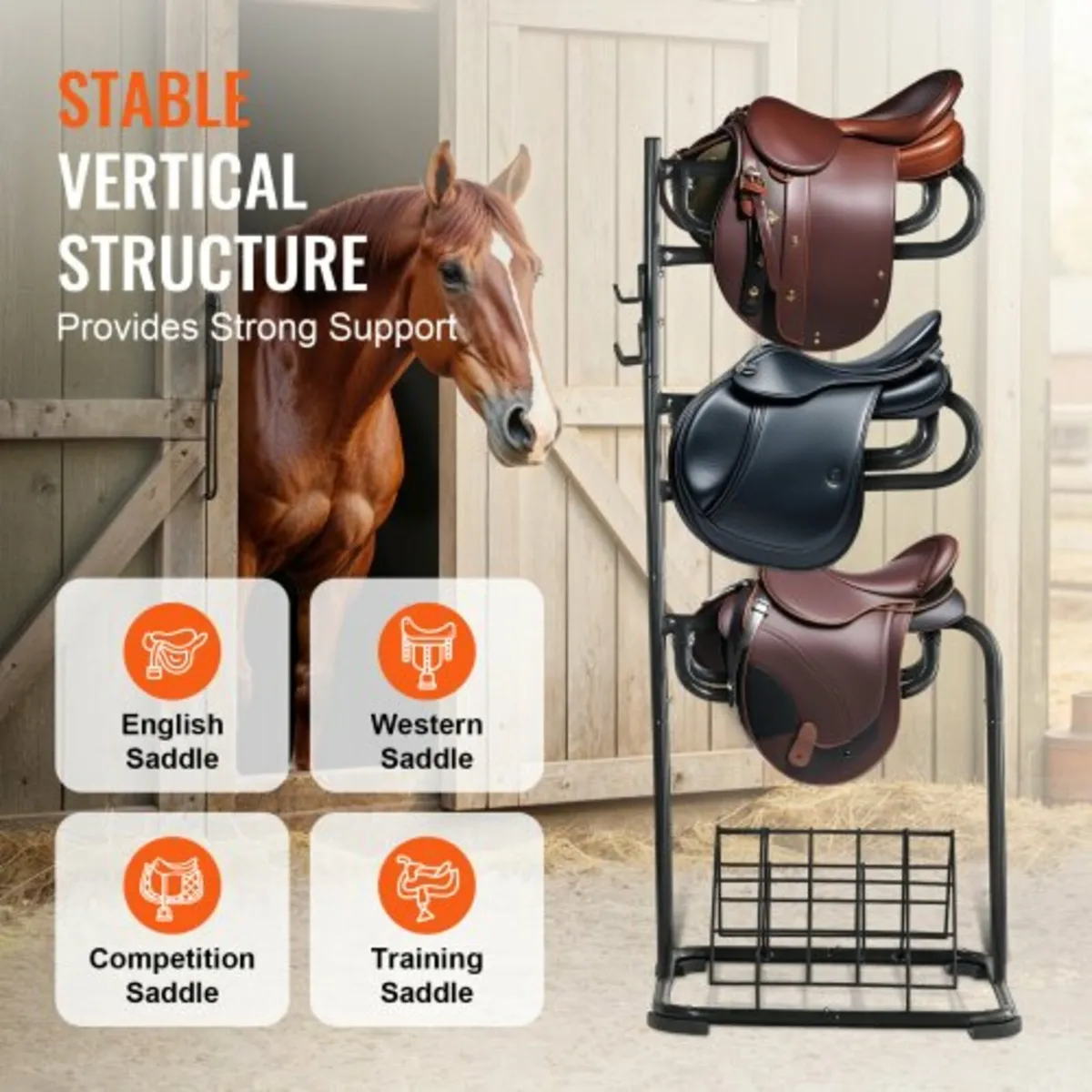 Freestanding Saddle Stand 3 Tiers English and West - Image 4
