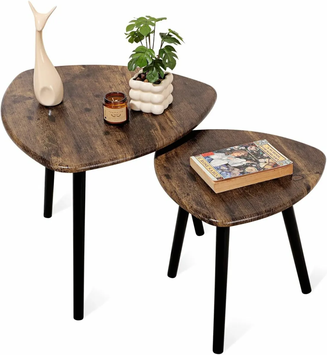Set of 2 Nesting Coffee Table Triangular - Image 2