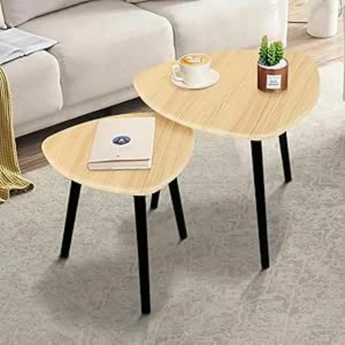 Set of 2 Small End Coffee Tables Modern - Image 3