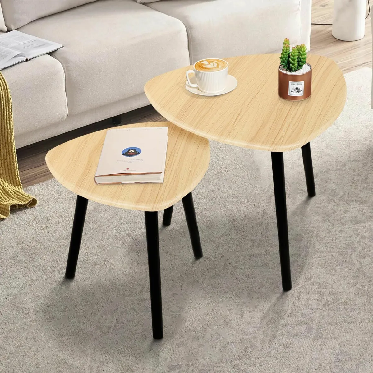 Set of 2 Small End Coffee Tables Modern - Image 2