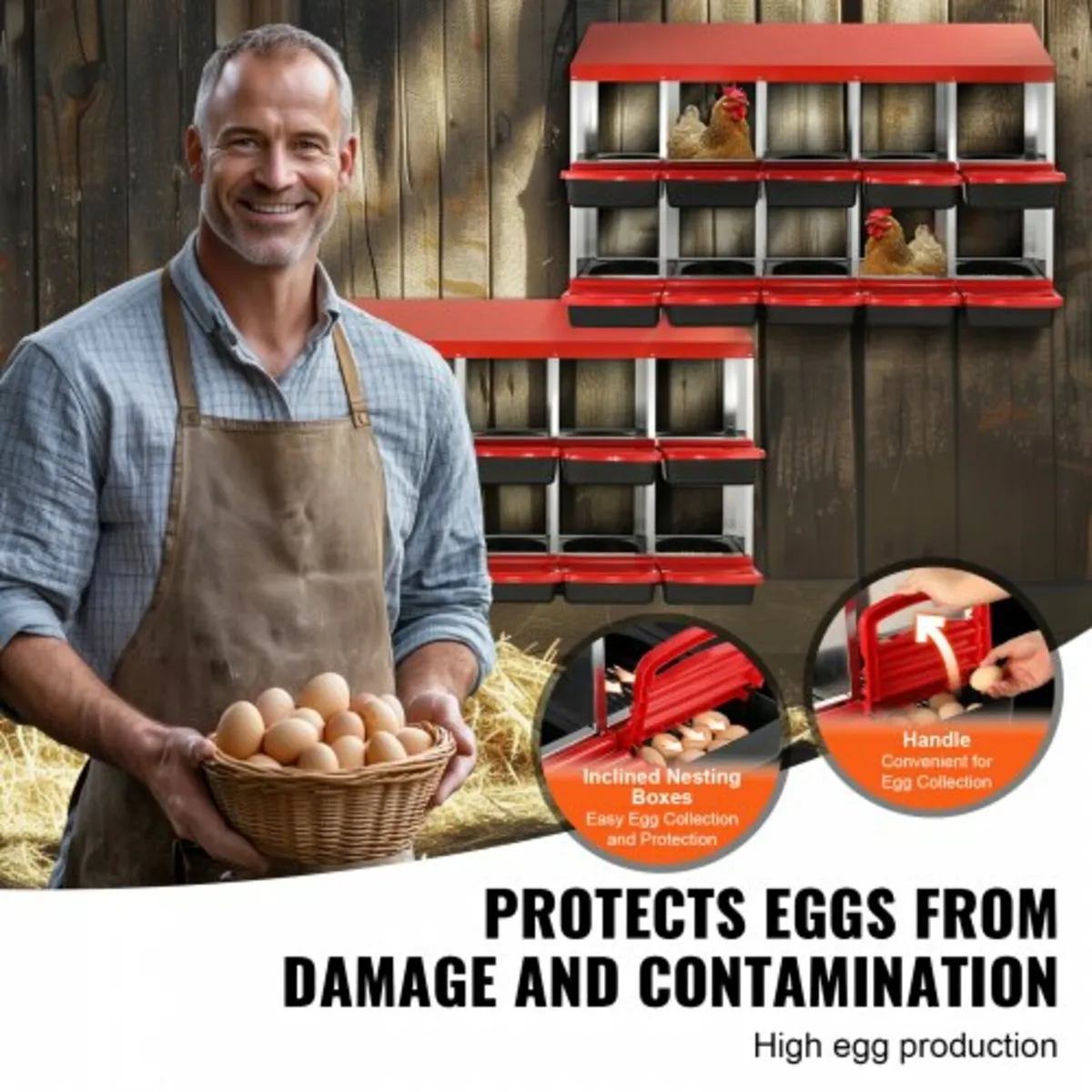 10-Compartment Chicken Nest Box Mental Box with In - Image 4