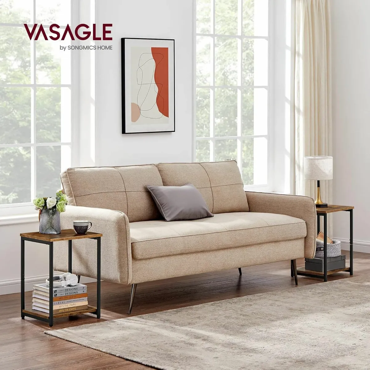 Set of 2 Side Tables Living Room, Bedroom Office - Image 2