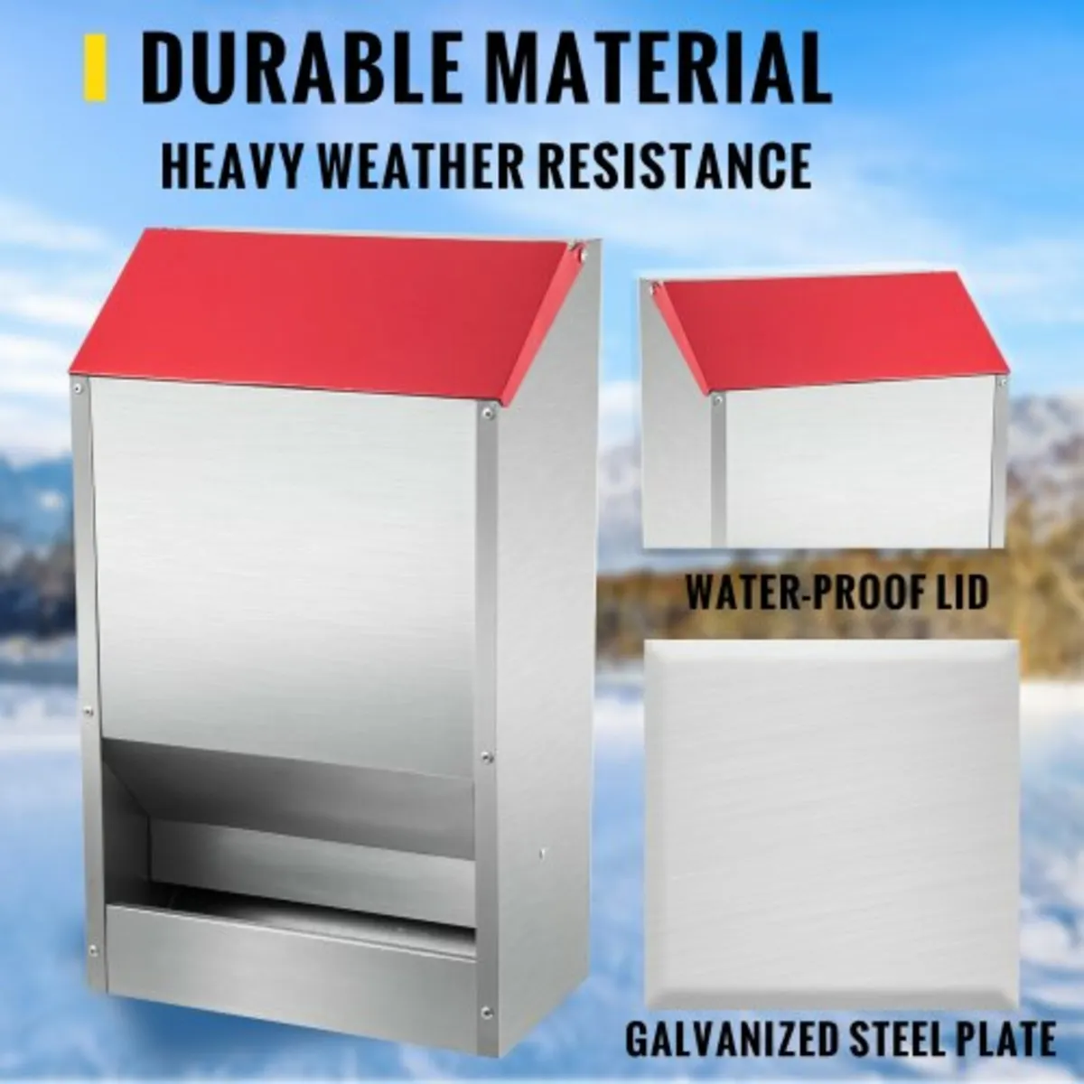 Galvanized Poultry Feeder Chicken Feeder No Waste - Image 4