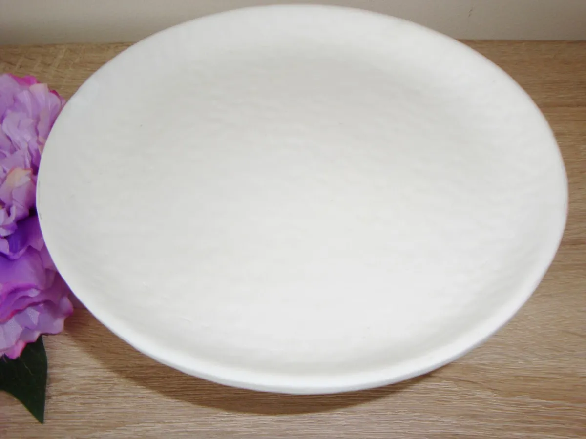 White decorative pedestal tray - Image 2