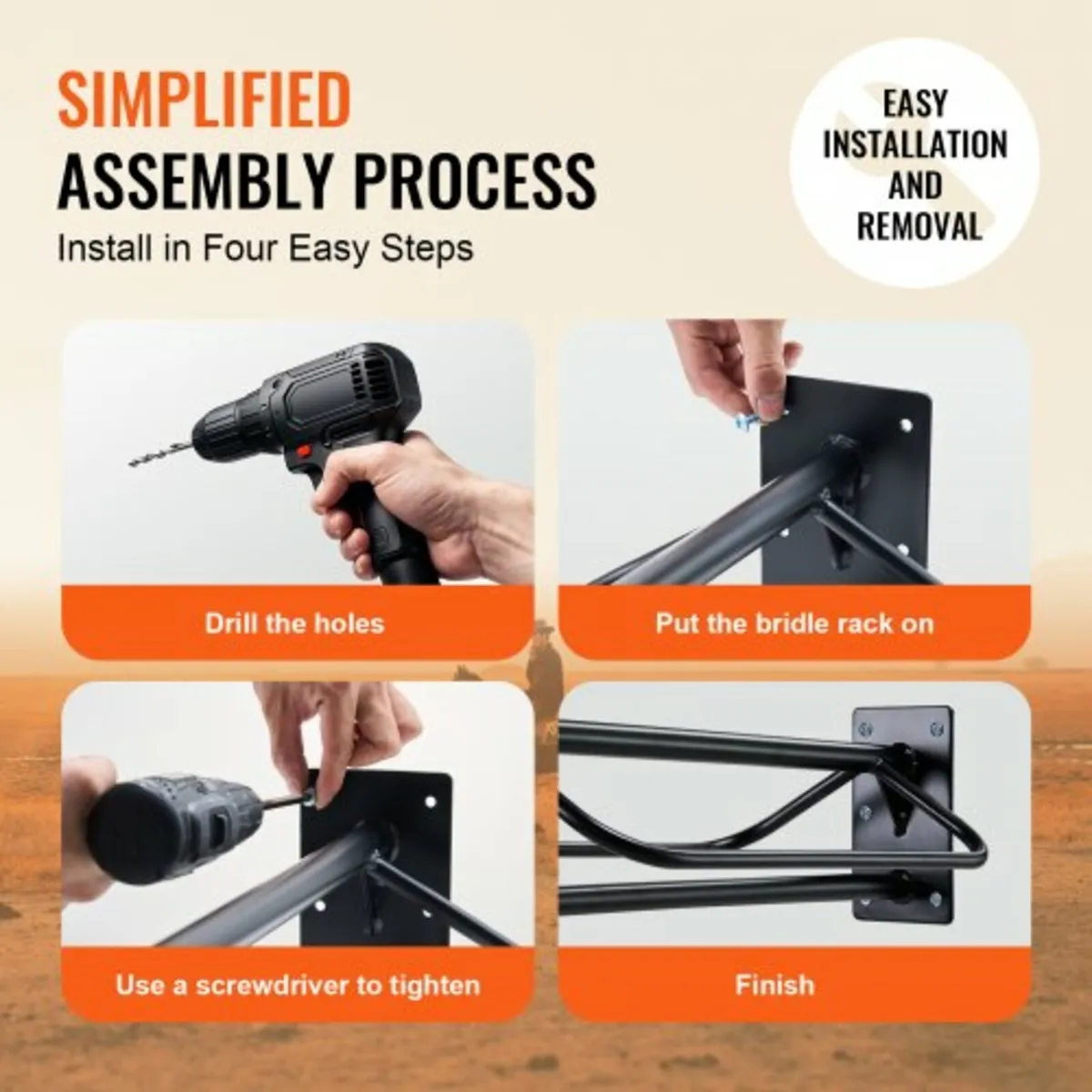 Saddle Rack with Pad Bar 2 Packs Wall Mounted Hors - Image 4