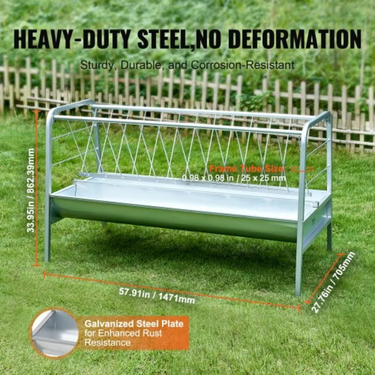 Livestock Hay Feeder 2 in 1 Grain & Hay Feeder 80 - Image 4