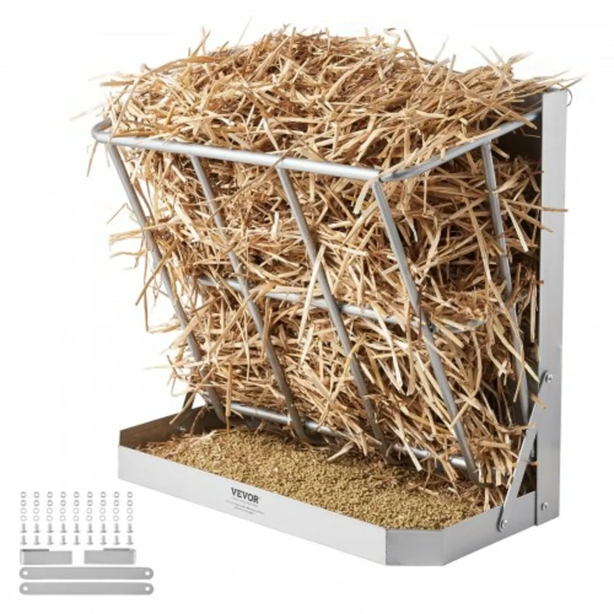 Wall Mounted Goat Hay Feeder 2 in 1 Hay and Grain - Image 3