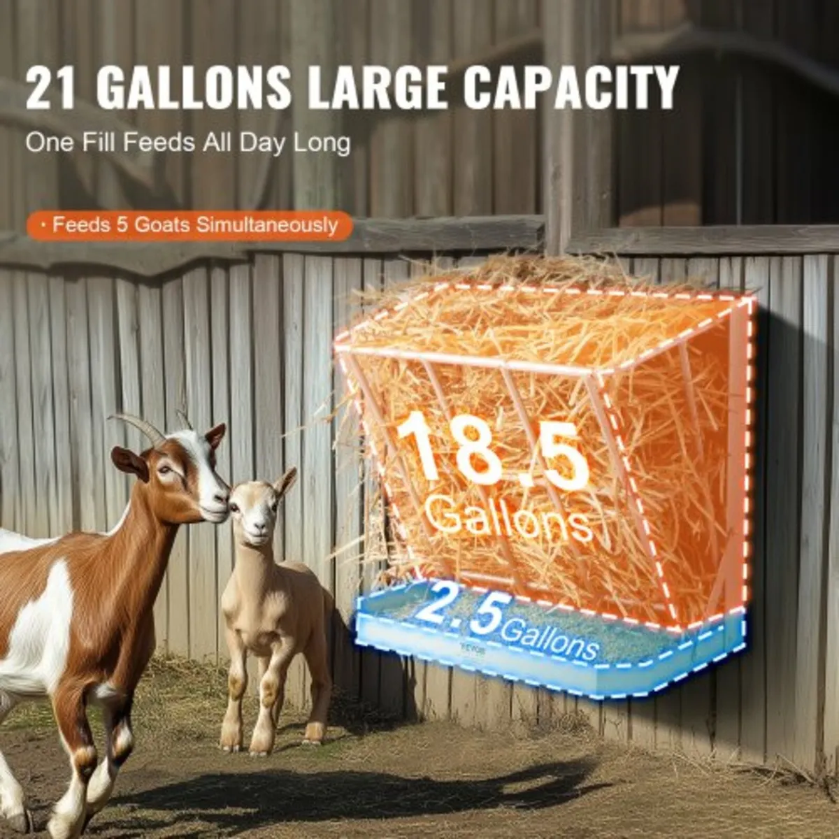 Wall Mounted Goat Hay Feeder 2 in 1 Hay and Grain - Image 4
