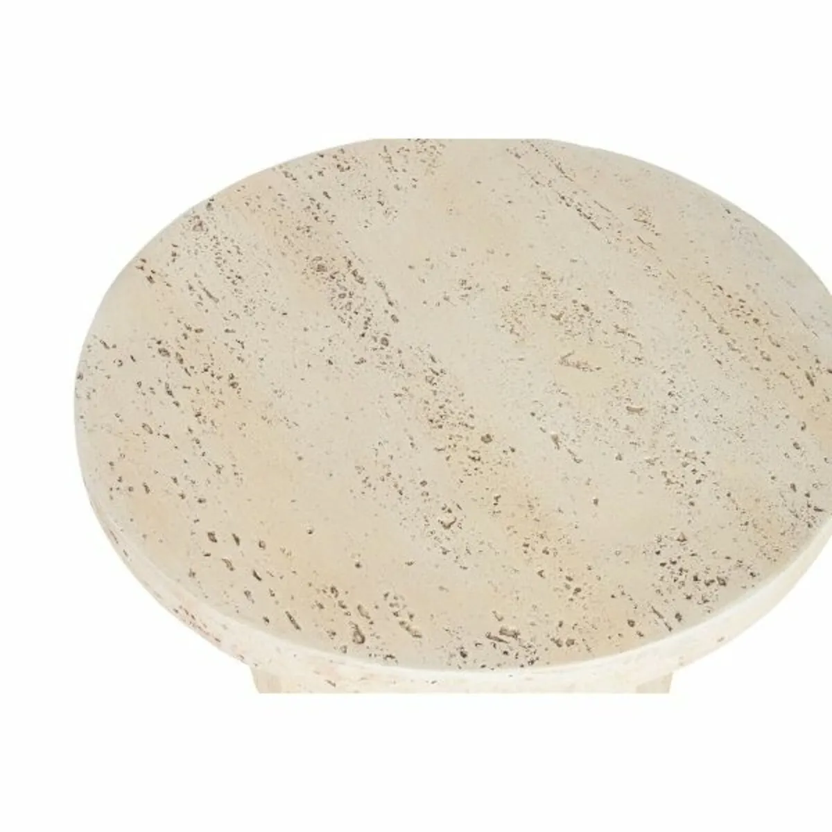 Small Beige Side Table Modern Marble-Effect Magnes - Image 2