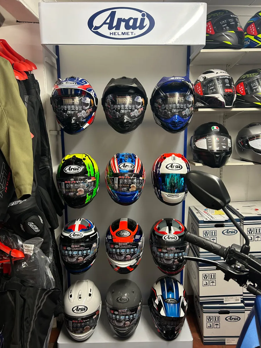 Arai RX-7V Evo, Quantic Tour X5 in Stock - Image 1