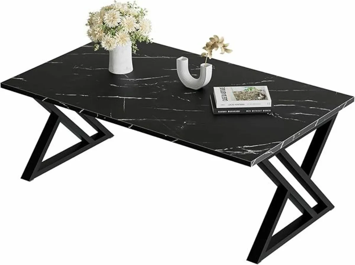 Coffee Table, Living Room Tea Table Black 100cm - Image 3