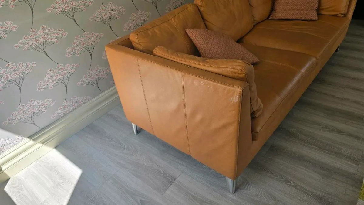 Three Seat Leather Sofa - Image 2