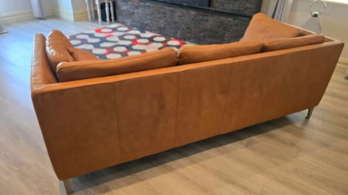 Three Seat Leather Sofa - Image 4