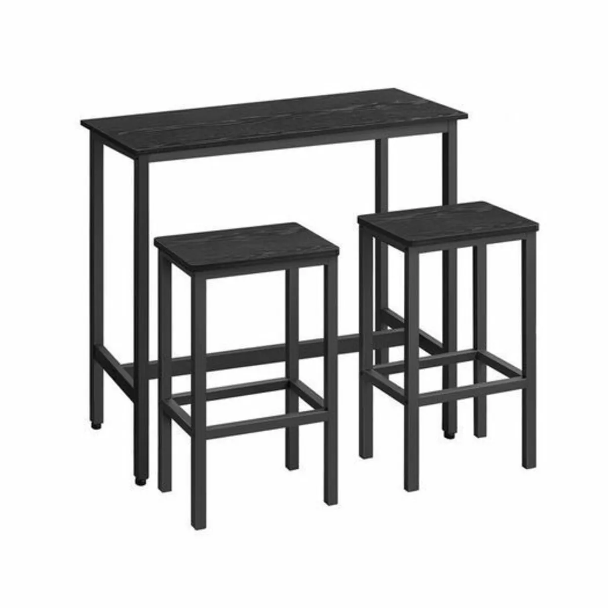 Industrial bar table set, with 2 bar stools - Image 3