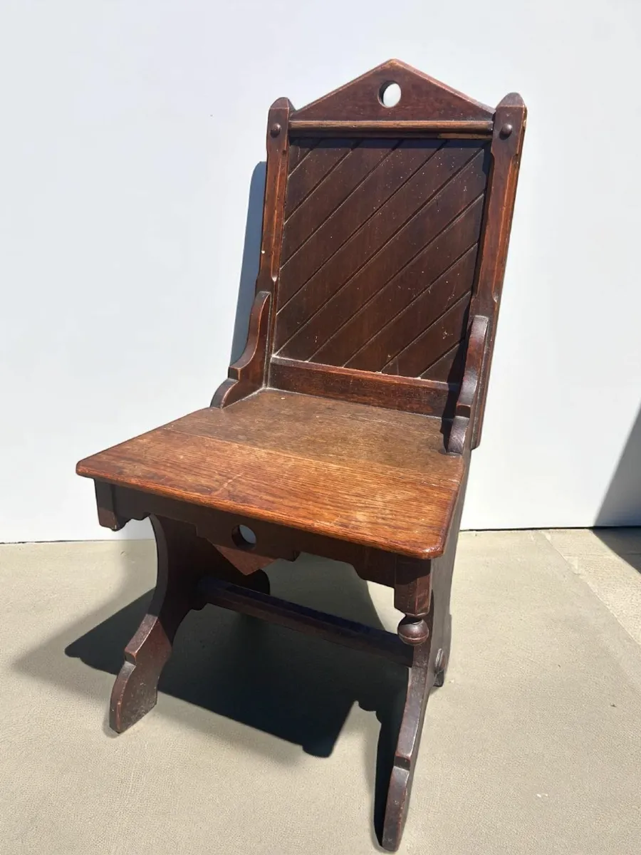 Antique Hall Chair - Gothic - Image 2