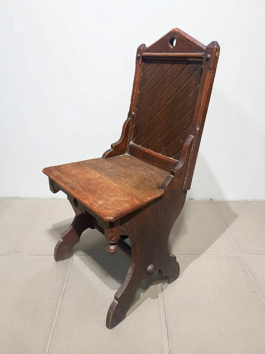Antique Hall Chair - Gothic - Image 3