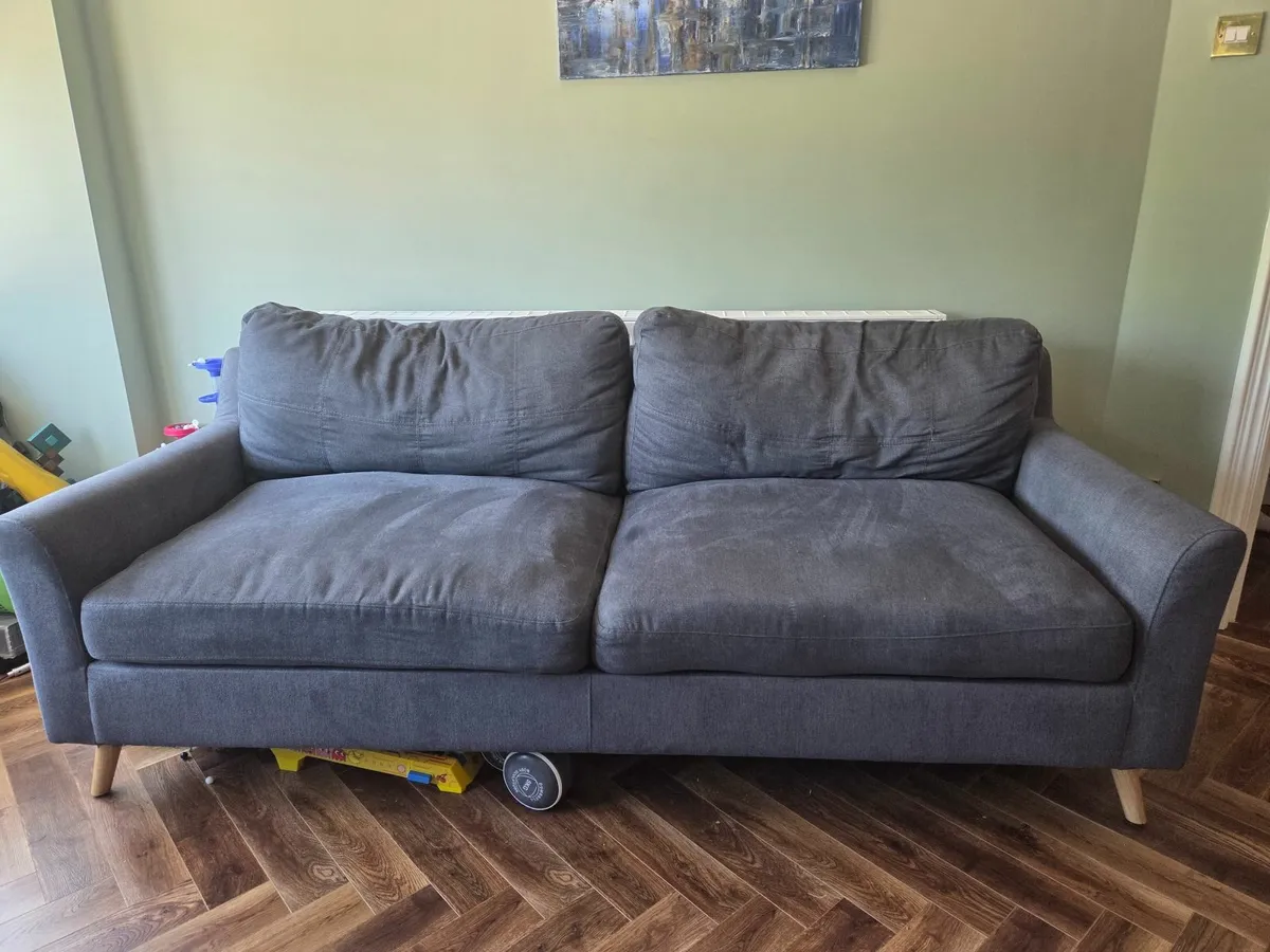 Grey Fabric Sofa - Image 1