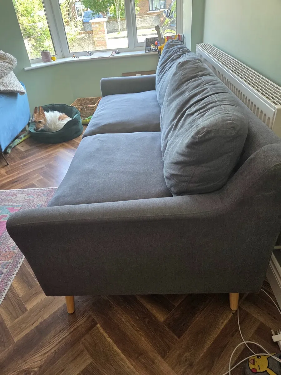 Grey Fabric Sofa - Image 2