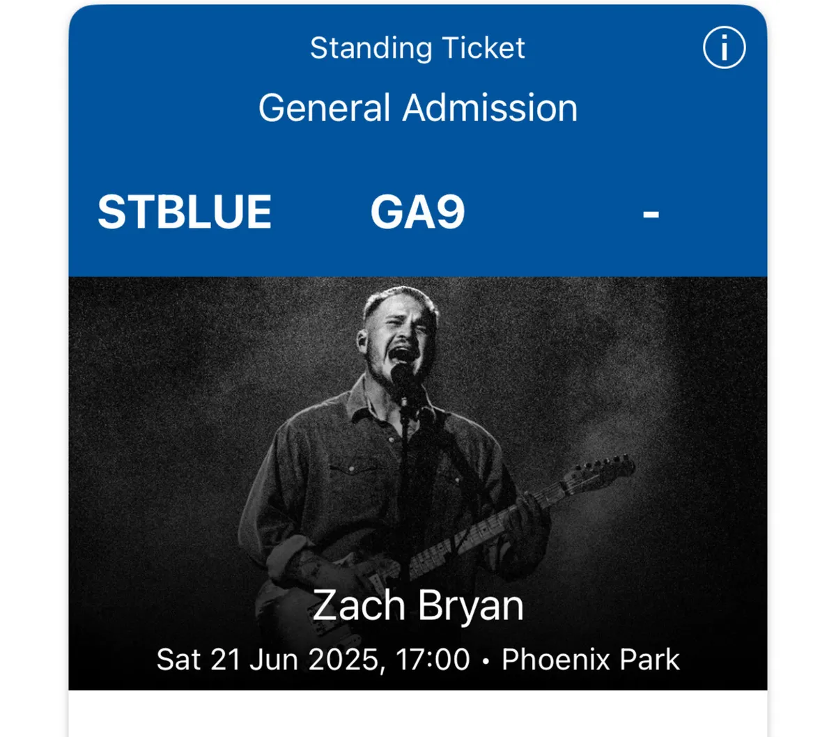Zach Bryan Saturday ticket