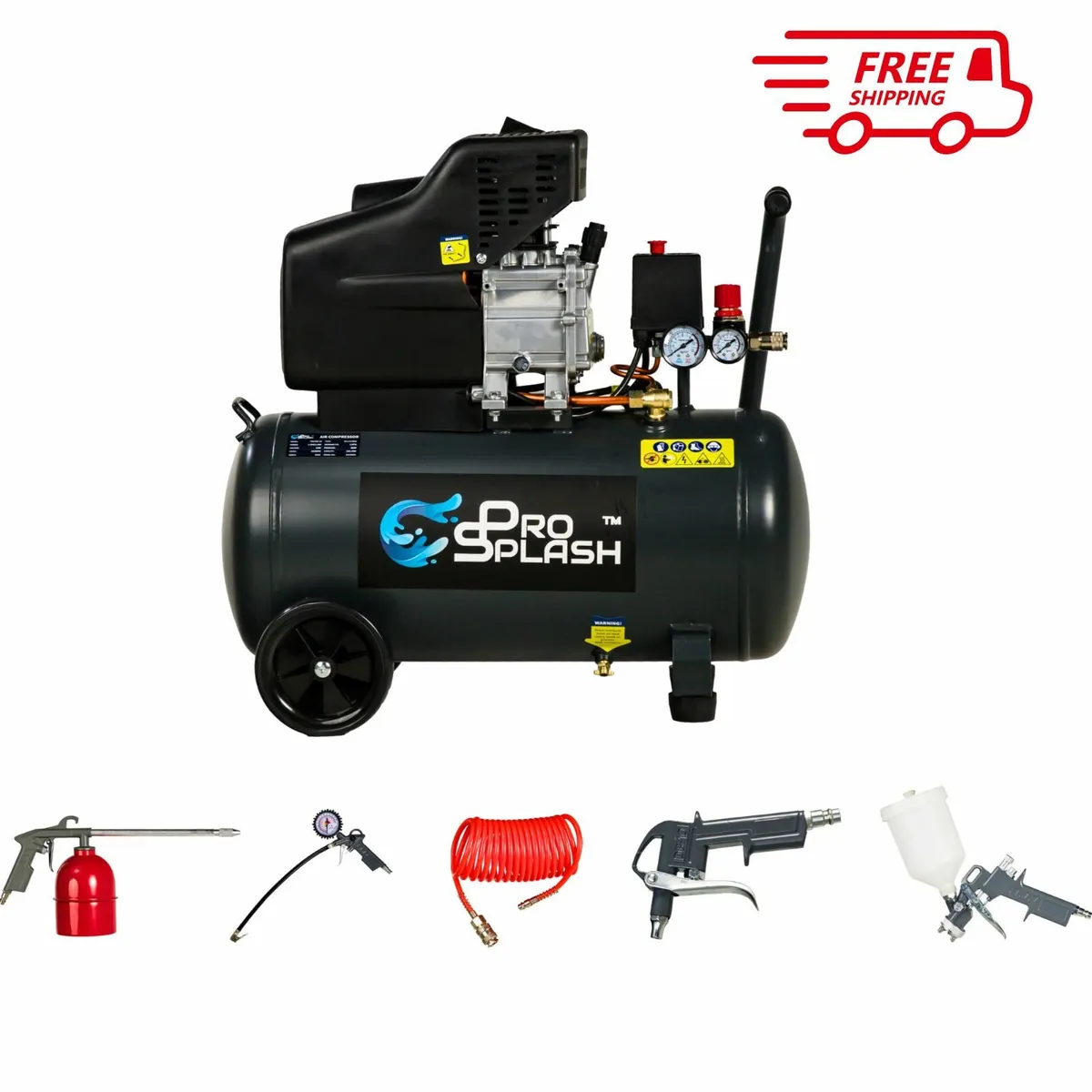 Portable 50L Air Compressor 1.5kW (6.5 CFM) 8 Bar - Image 1