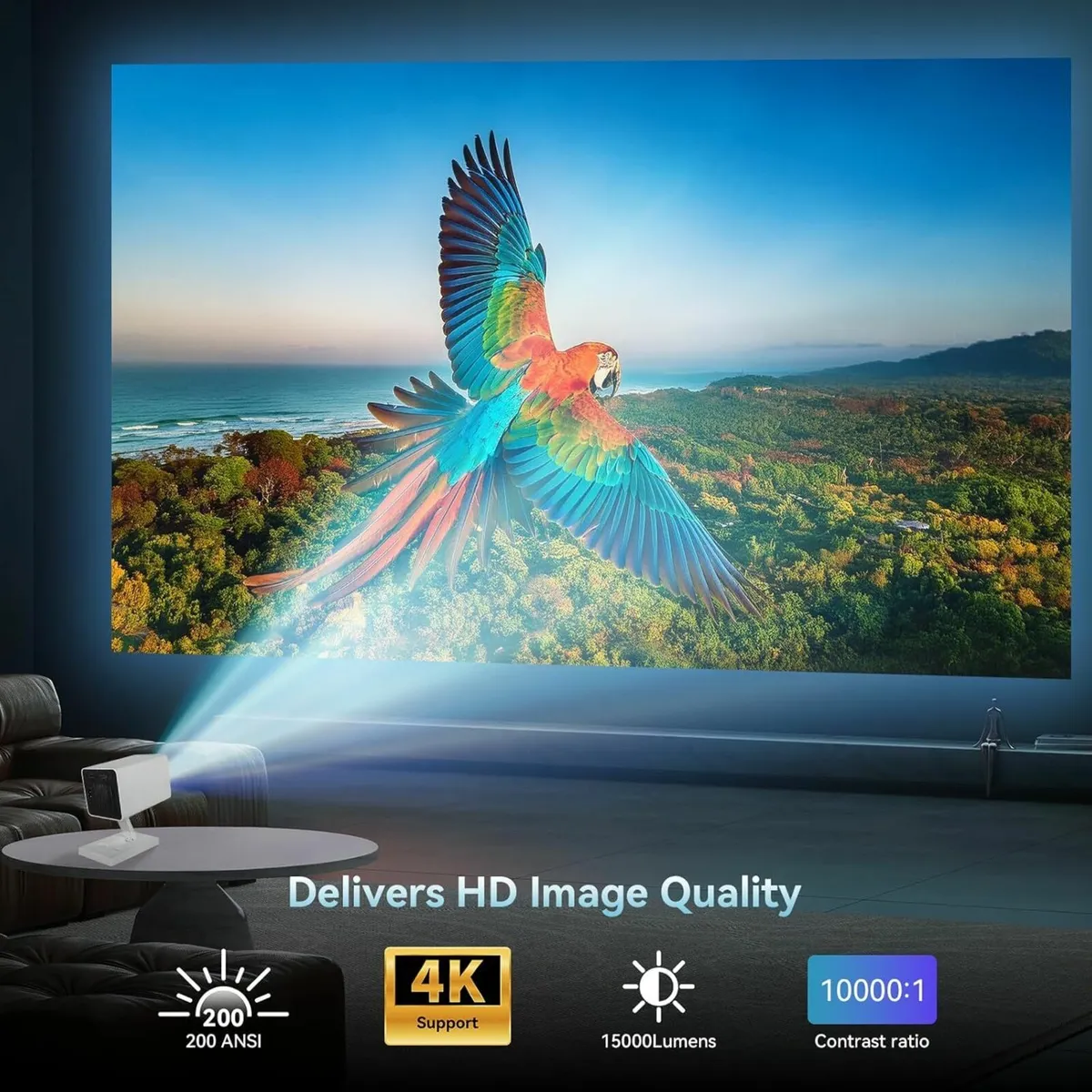 Mini Projector WIFI 6 and Bluetooth, 4K 1080P - Image 4
