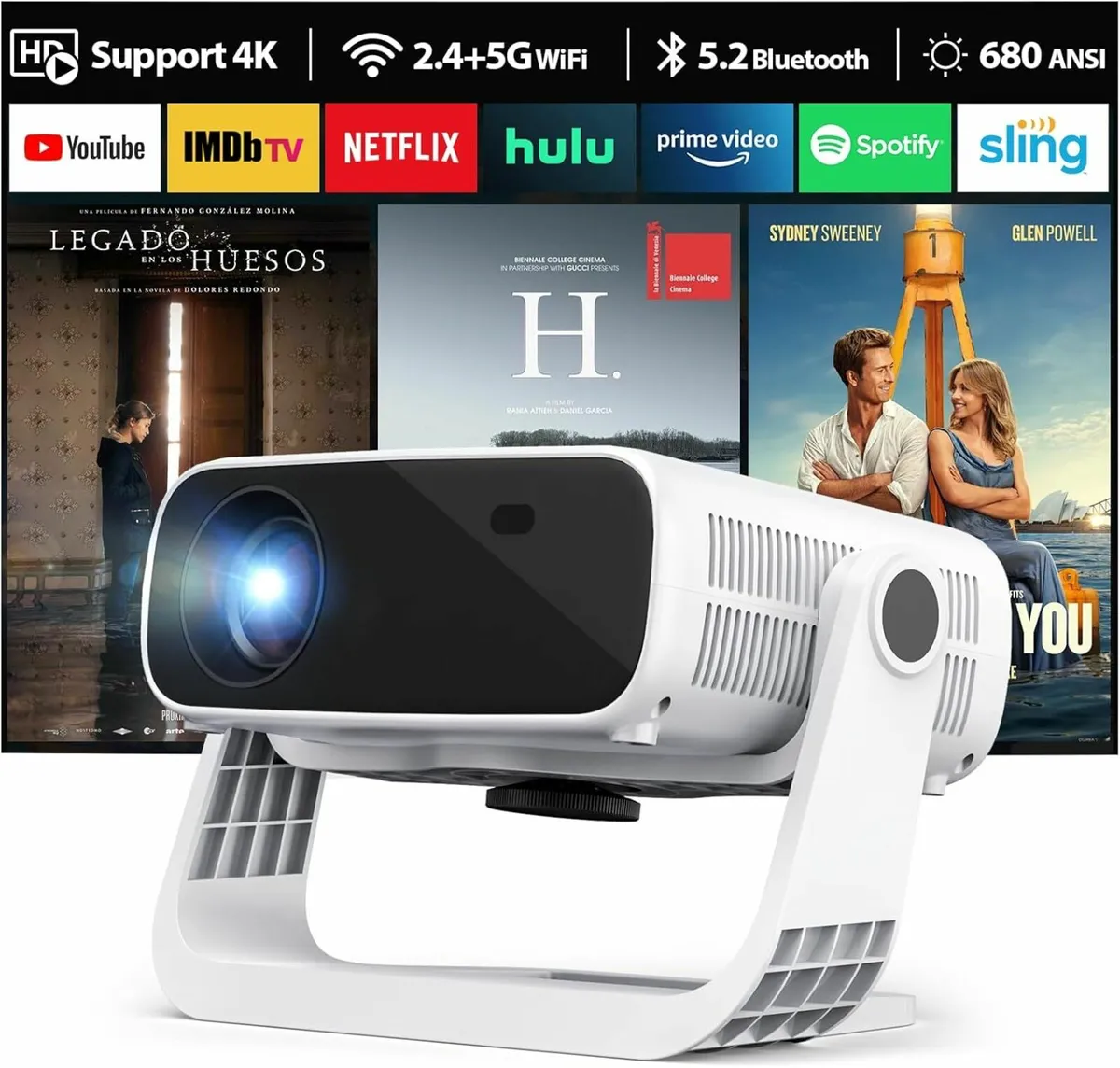 Smart Projector Built-in Apps, Native 1080P 4K - Image 1
